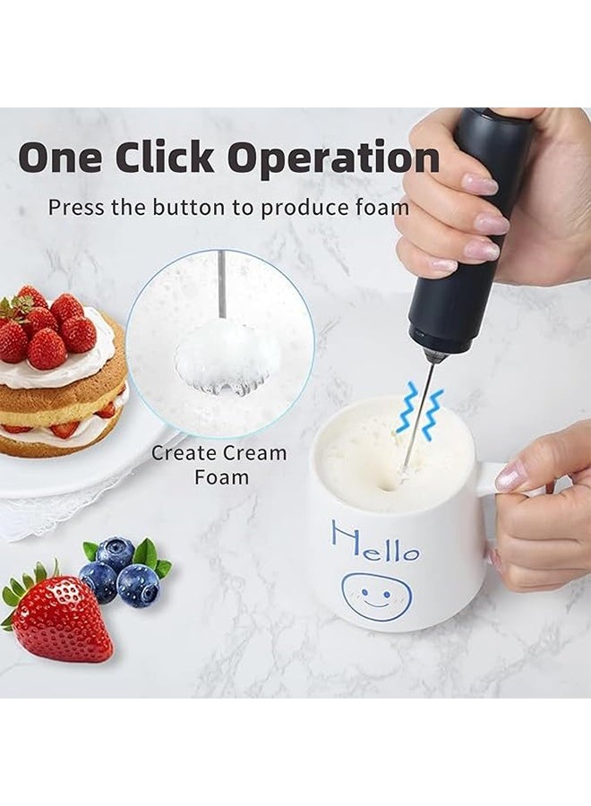 HAVEN Rechargeable Milk Frother Handheld with Cover, USB-C Charging Handheld Foam Maker, Portable Hand Frother Wand Drink Mixer for Matcha Lattes Cappuccino, Kitchen Baking, Black - Image 3